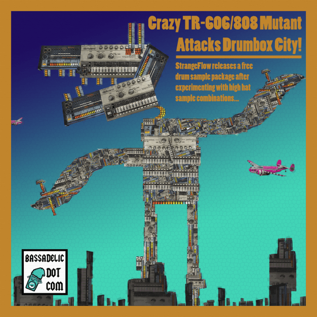 TR-606-808 mutant attacks drumbox city, StrangeFlow releases FREE 606-808 hybrid hat samples he was working on in the studio. 