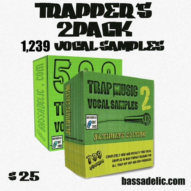 Trapper's 2PACk (1,239 completely royalty-free vocal-samples)