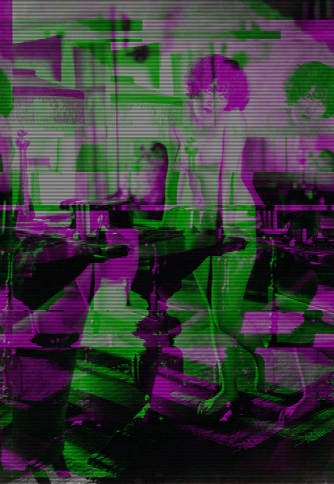 nude gal from the 1920s posin all glitchy tho